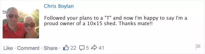 Facebook testimonials