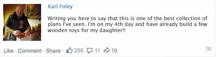 Facebook testimonials